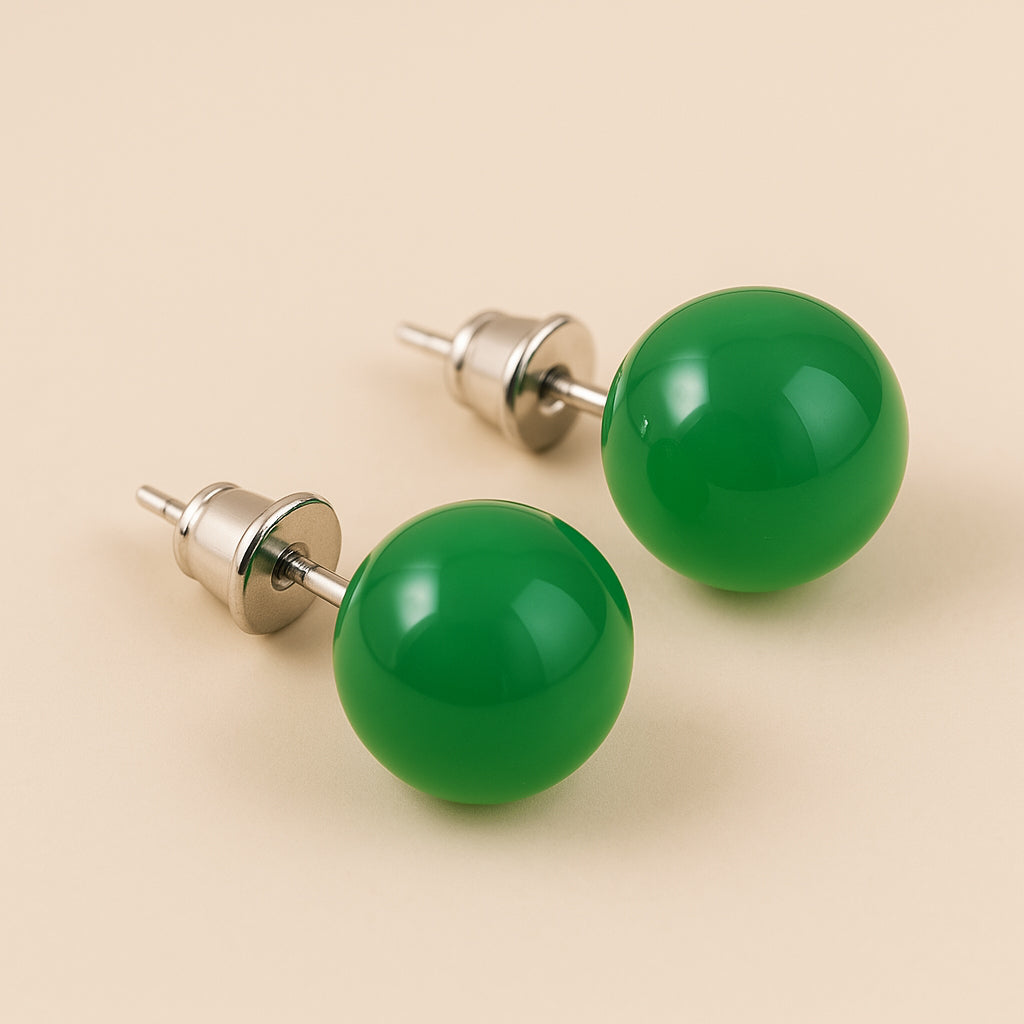 Boucles d’oreilles en agate verte naturelle, perles harmonieuses montées sur acier inoxydable, bijou revitalisant pour équilibre, chance et ancrage