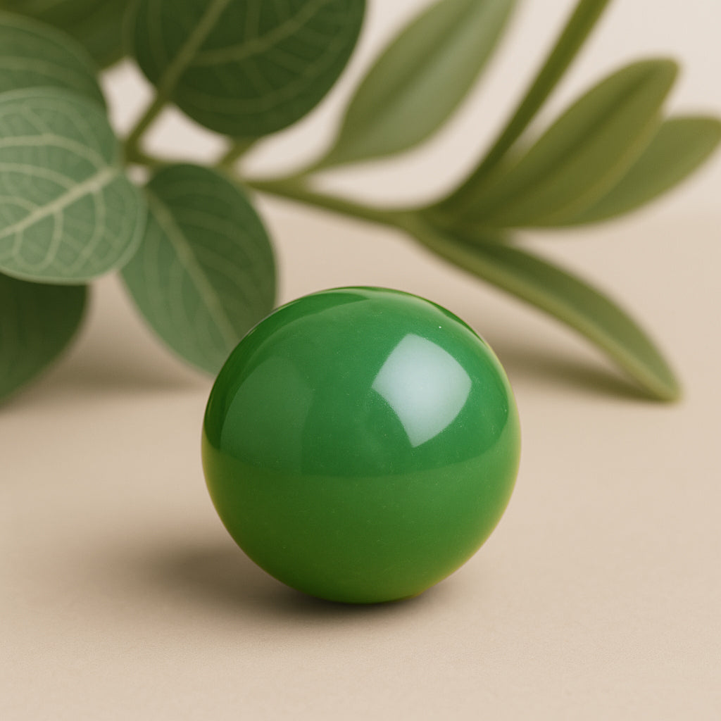 Pierre précieuse en aventurine verte naturelle, boule de 30 mm aux teintes vertes apaisantes, symbole de chance, de prospérité et d’harmonie