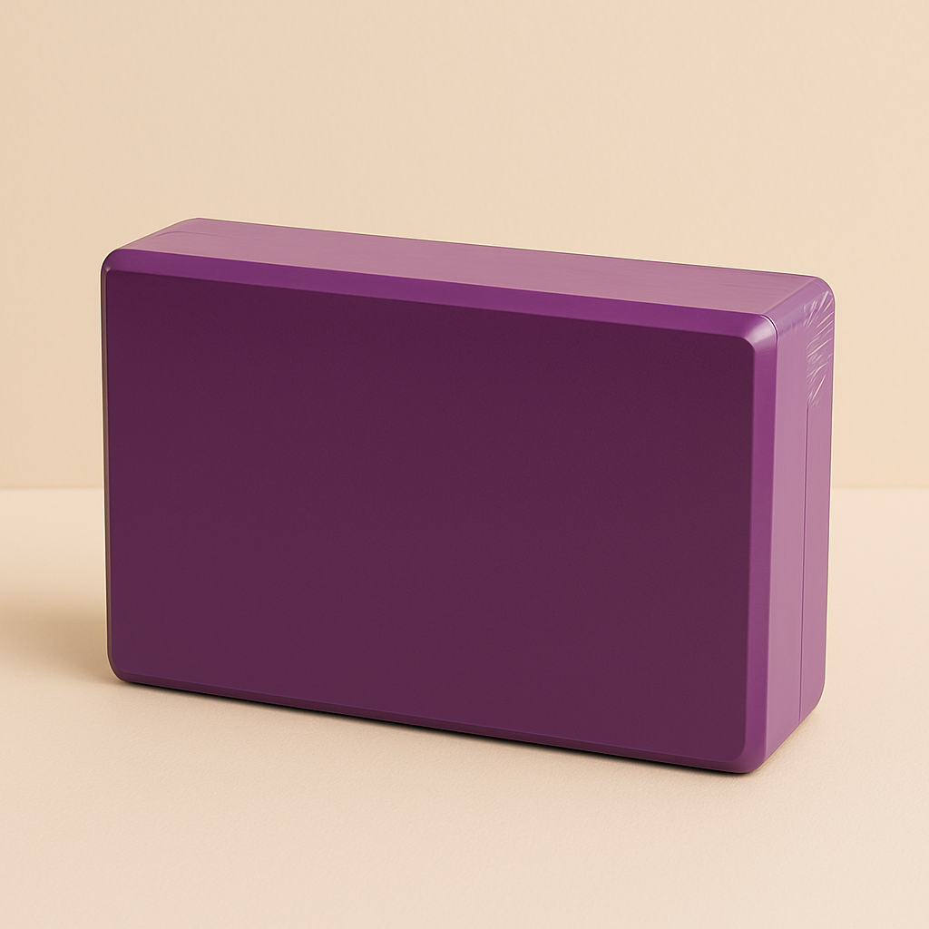 Brique de yoga violette en mousse EVA légère, accessoire de stabilité pour postures, étirements et méditation