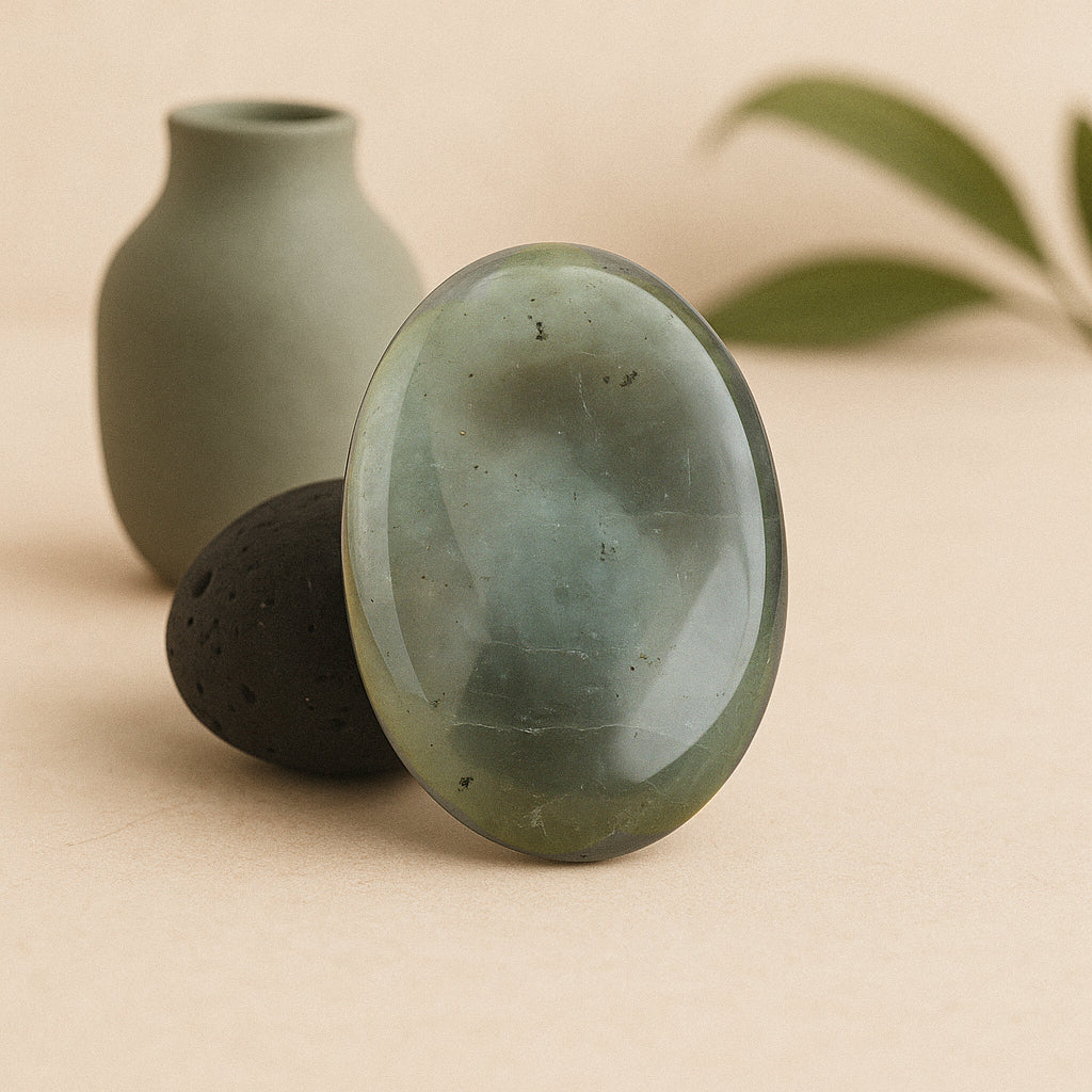 Cabochon en labradorite naturelle poli, pierre aux reflets irisés utilisée en lithothérapie pour la protection, l’intuition et l’ancrage spirituel