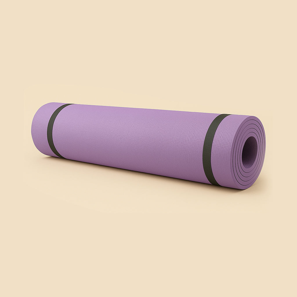 Tapis de yoga violet en mousse EVA antidérapante, épaisseur 4 mm, léger et confortable pour la pratique quotidienne